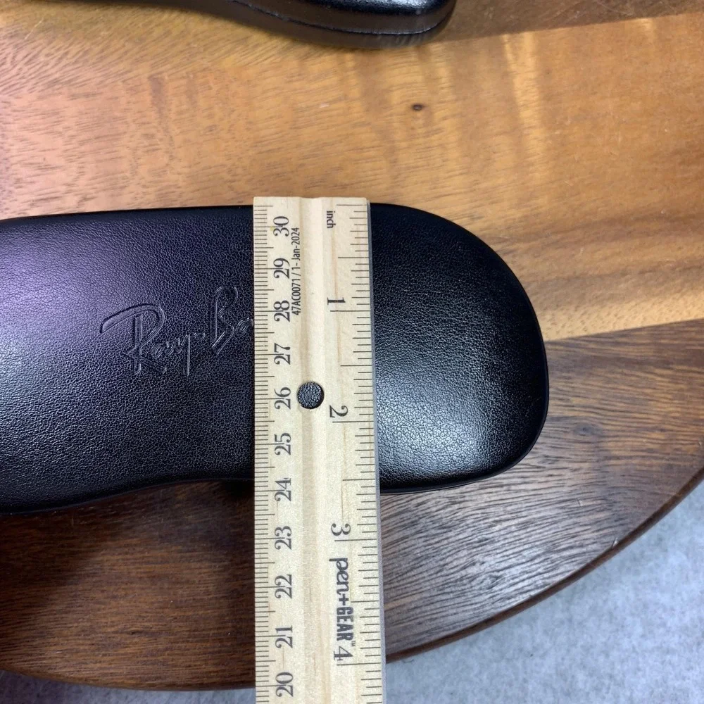 Ray-Ban‎ Black Leather Hard Shell Eyeglasses Sunglasses Case Clamshell Lined OEM